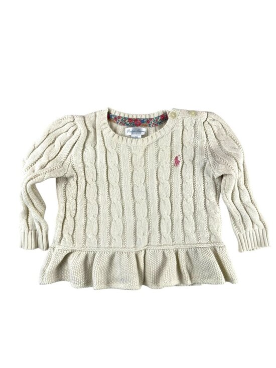 Ralph Lauren Other - Polo Ralph Lauren Baby Girl Cable-Knit Peplum Sweater 12M